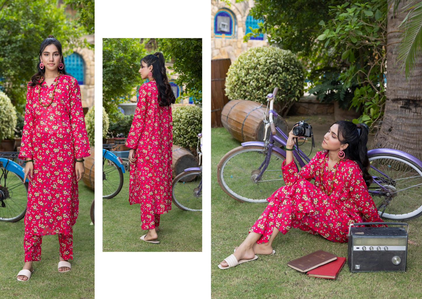 Unstitched TRENDY PRINTED LAWN 2-Peice Suit (UMP210)