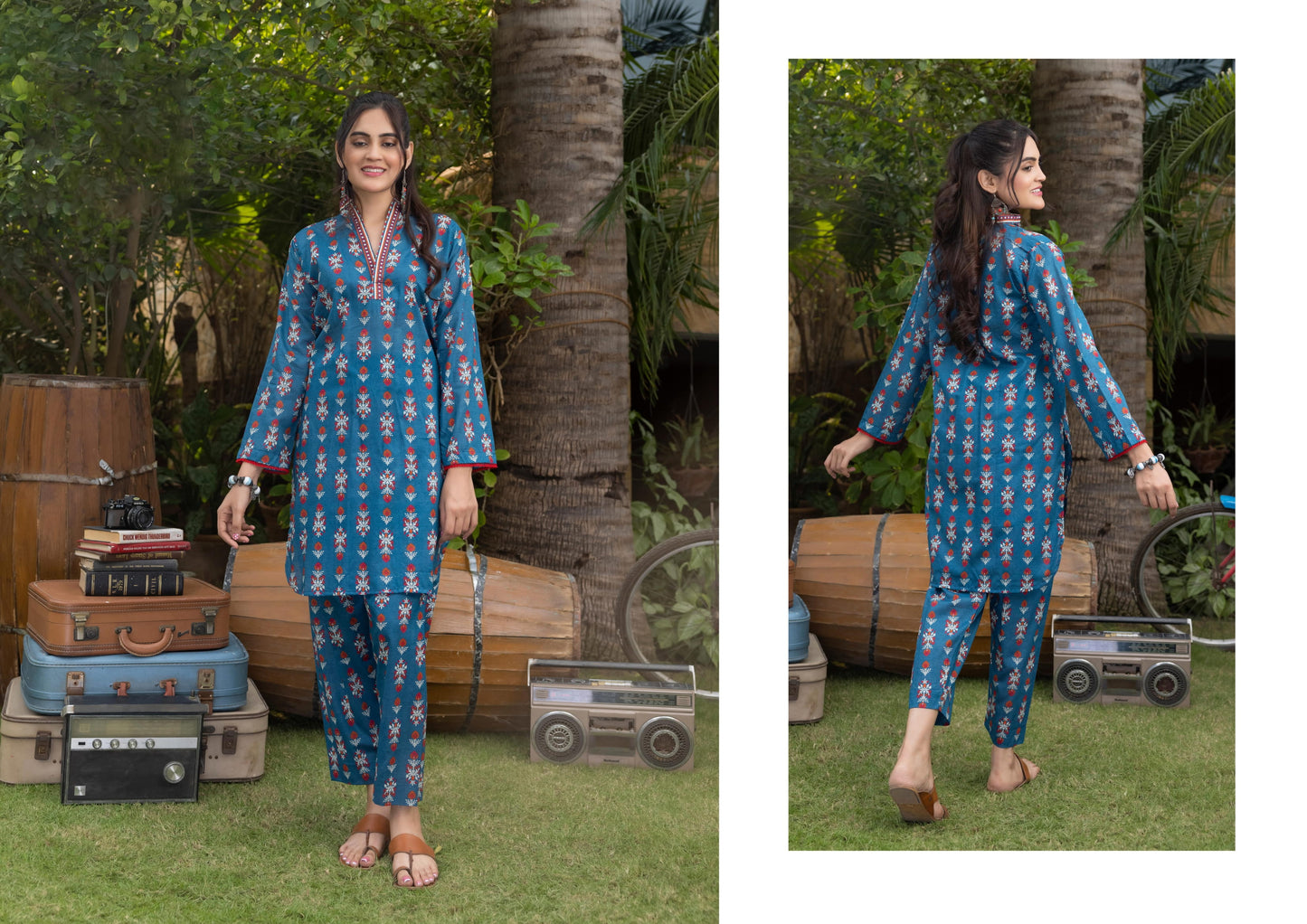 Unstitched TRENDY PRINTED LAWN 2-Peice Suit (UMP210)