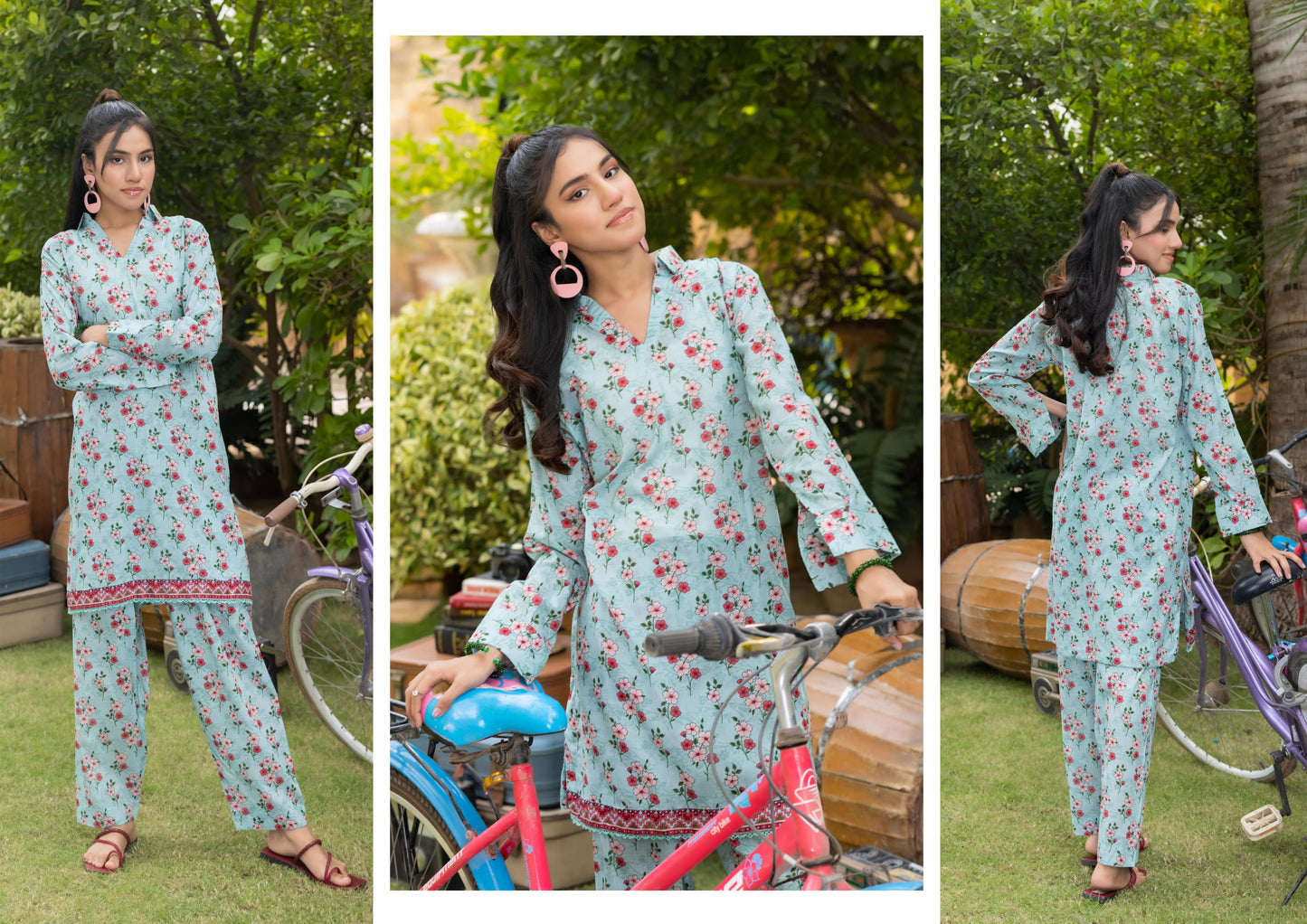 Unstitched TRENDY PRINTED LAWN 2-Peice Suit (UMP210)