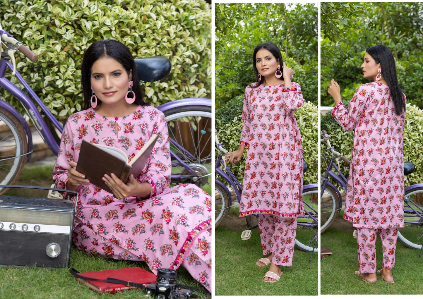 Unstitched TRENDY PRINTED LAWN 2-Peice Suit (UMP210)