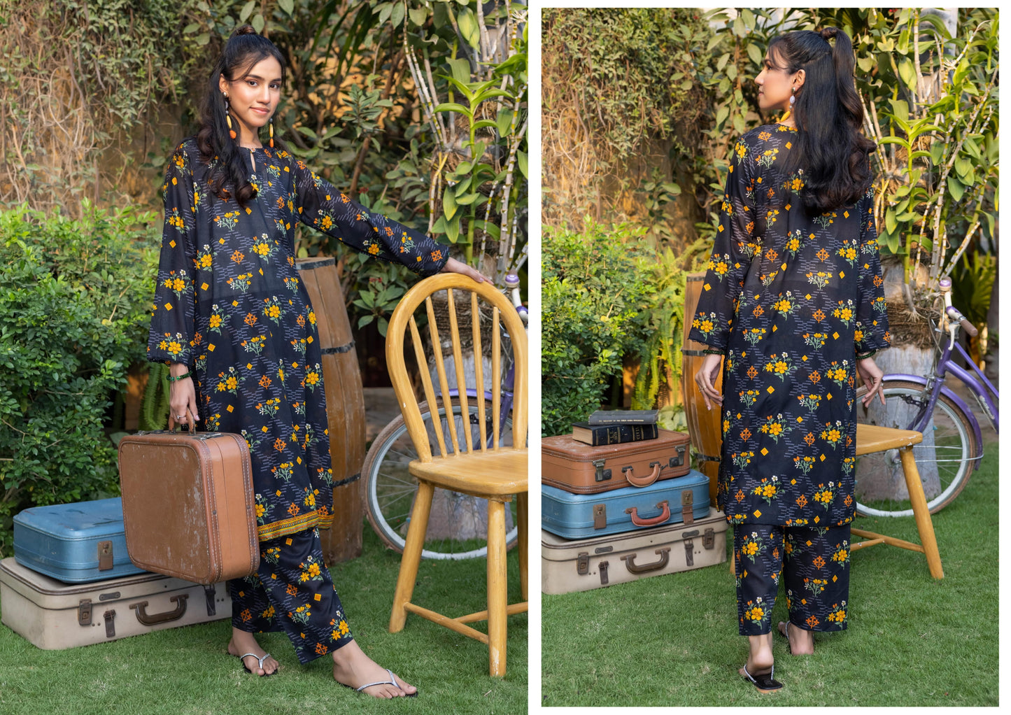 Unstitched TRENDY PRINTED LAWN 2-Peice Suit (UMP210)