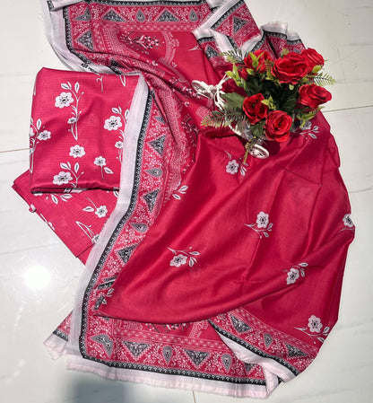 Unstitched Pink Doriya Lawn 3PCs (UPD3001)